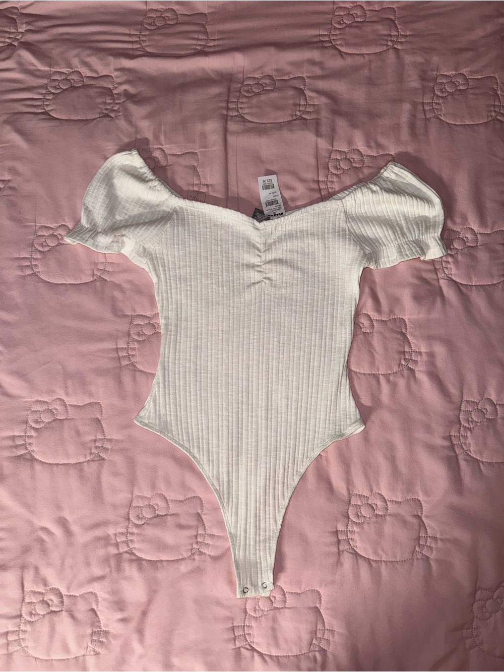 Tilly’s | Ribbed Off-Shoulder One-Piece Bodysuit in Cream